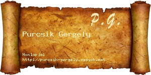 Purcsik Gergely névjegykártya